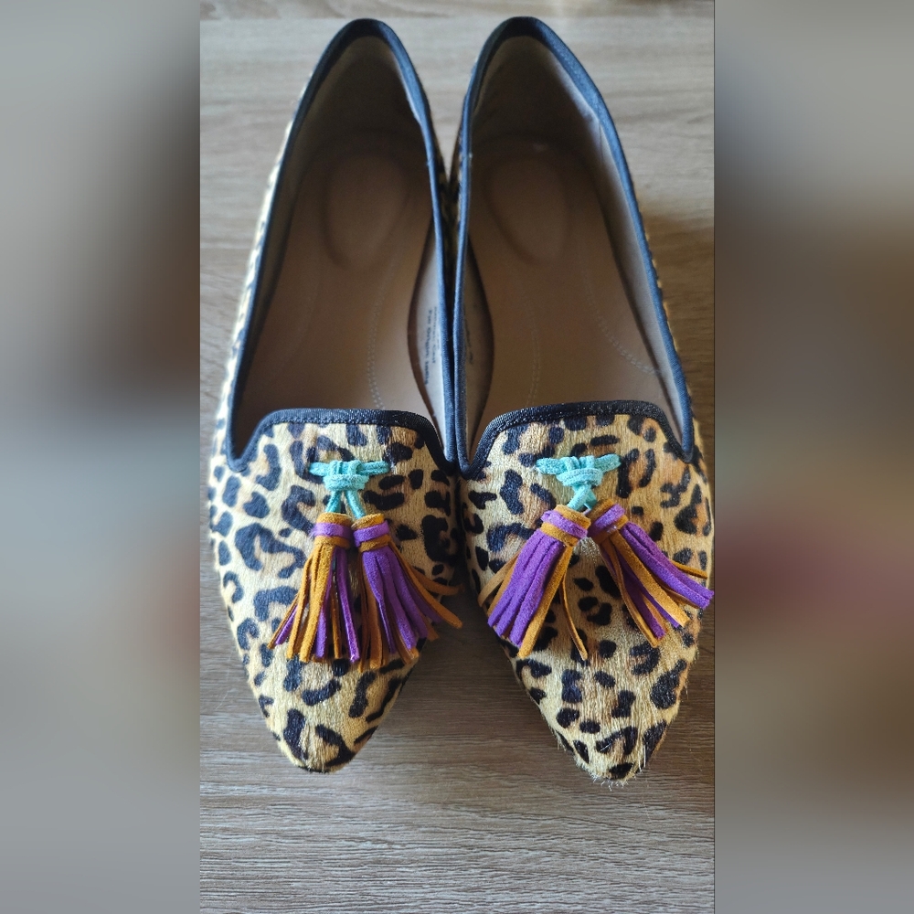 Hush Puppies Animal Print Loafers with Colorful Tassels